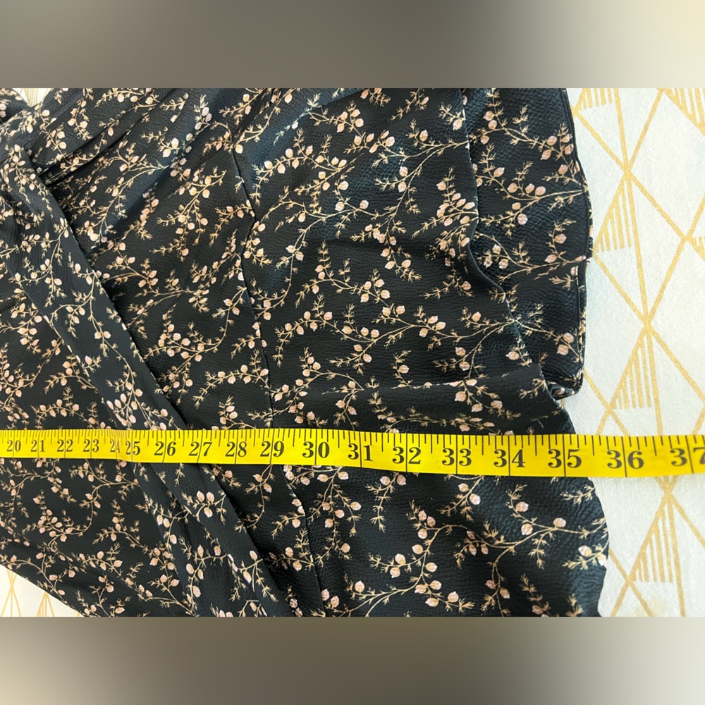 Jonathan Simkhai Hammered Silk Keyhole Tie-Front Asymmetrical Floral Dress Sz 1 - Picture 11 of 14
